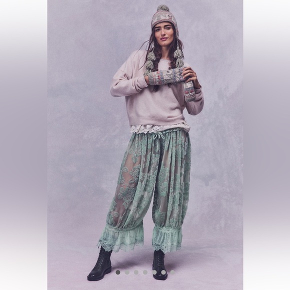 Free People Pants - Forever Young Burnout Pants Seafoam Green